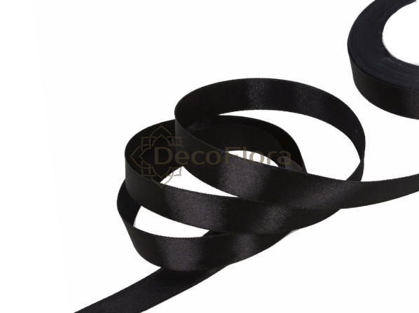 Лента атласная 1,2cm*20м - 085 - чёрный 
