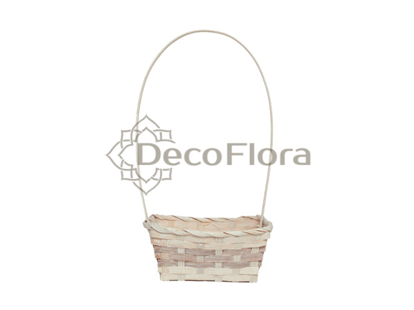 Корзина бамбуковая d18*18 h8 hh32 белая/серая