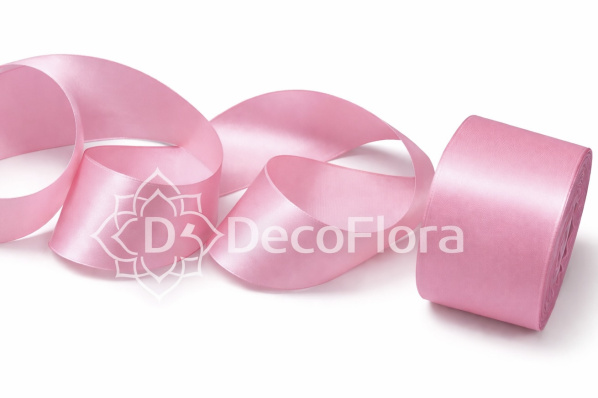 Лента атласная 5cm*25ярд - 135 - розовая