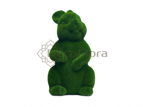 Фигура кролик из мха 31см зеленый 