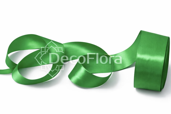 Лента атласная 4cm*25ярд - 019 - зелёная