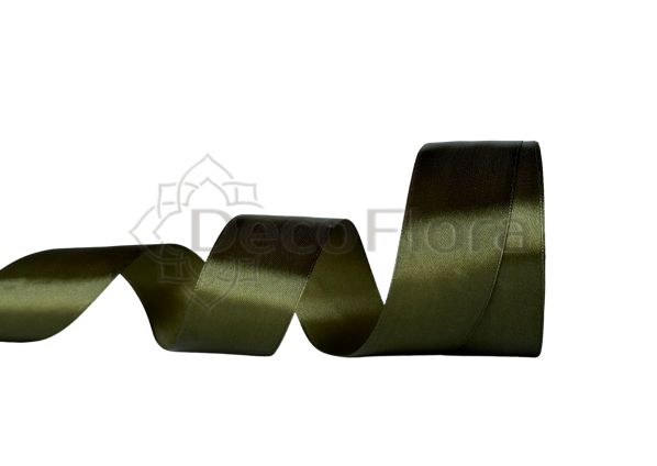 Лента атласная 4cm*25ярд - 055 - хаки 