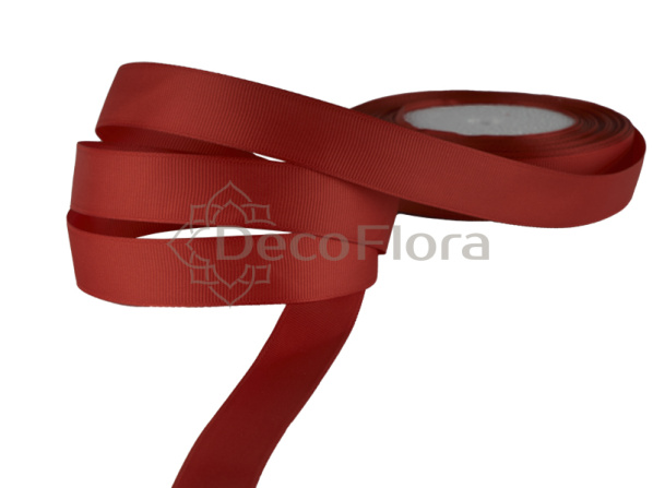 Лента репсовая 1cm*20м - 1033 - коричнево-красная 
