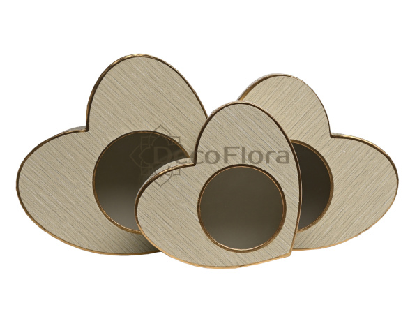 Коробка из набора сердце с узором 23,8*20,7*11см светло-зелёный