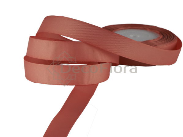 Лента репсовая 2cm*20м - 1027 - темно-коралловая