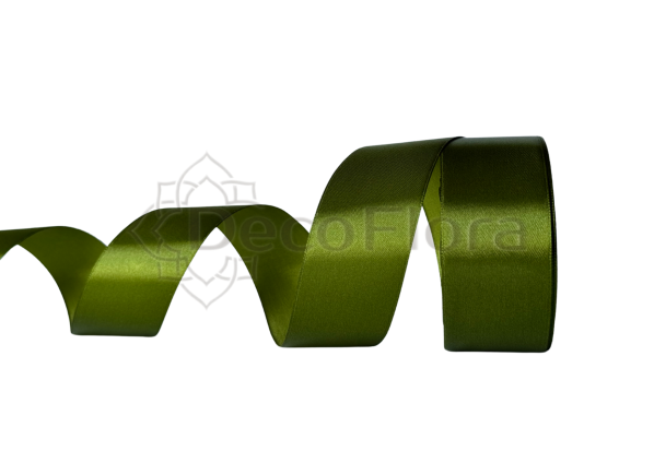 Лента атласная 4cm*25ярд - 108 - хаки 