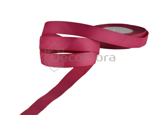 Лента репсовая 1cm*20м - 1025 - малиновая