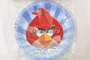 Тарелки бумажные ламинированные 23см Angry Birds (6 штук)