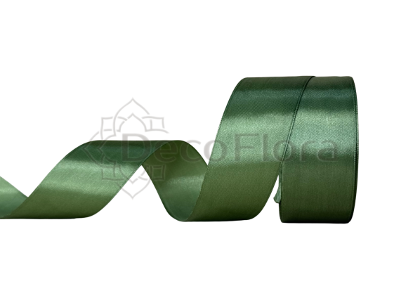 Лента атласная 4cm*25ярд - 112 - оливковая 