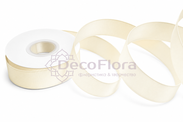 Лента репсовая 4cm*20y - 009 - кремовая
