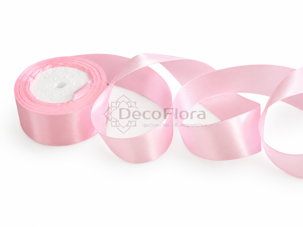 Лента атласная 5cm*25ярд пудрово-розовая