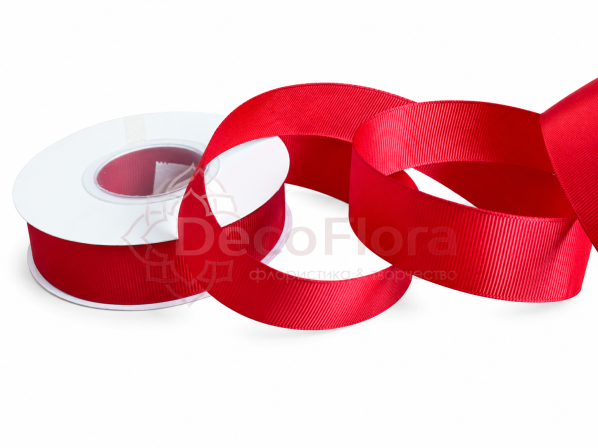 Лента репсовая 2,5cm*20y - 033 - красная