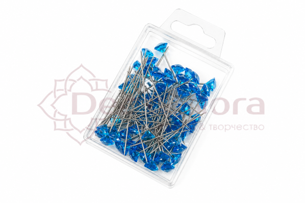 Булавка DIAMOND 50мм, голубые