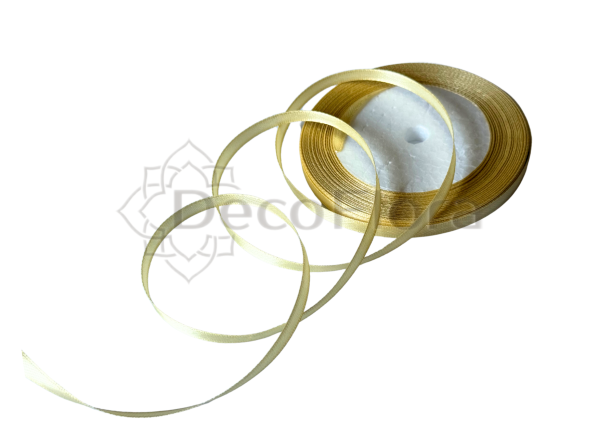 Лента атласная 0,6cm*25ярд - 087 - золотая