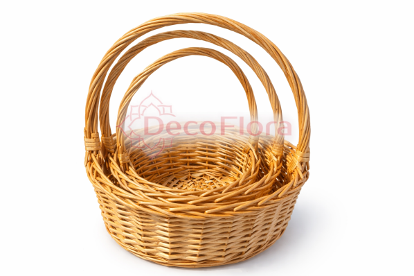 Набор корзин ивовых 3шт 39*14*40, 30*12*35, 25*10*30 белый