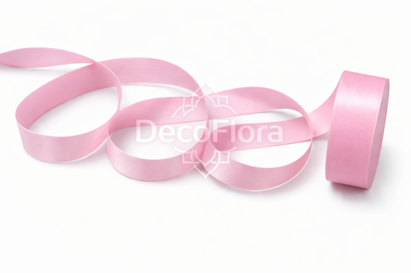 Лента атласная 2,5cm*25ярд - 004 - розовая