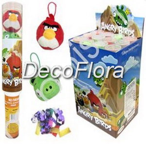 Пневмохлопушка 40см Angry Birds бумага/фольга/игрушки (12 штук)