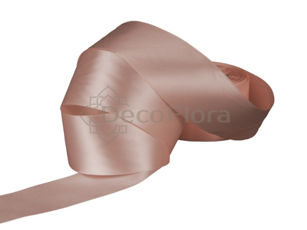 Лента атласная 5cm*20м - 46 - сливочно-розовая
