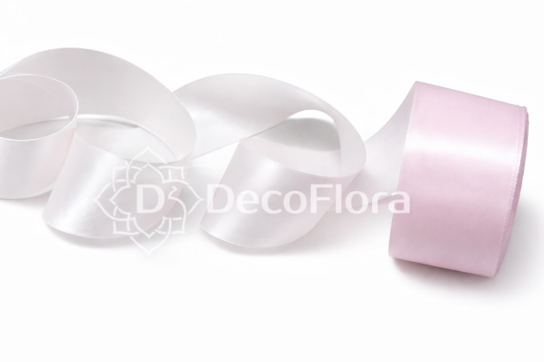 Лента атласная 5cm*25ярд - 090 - бледно-розовая