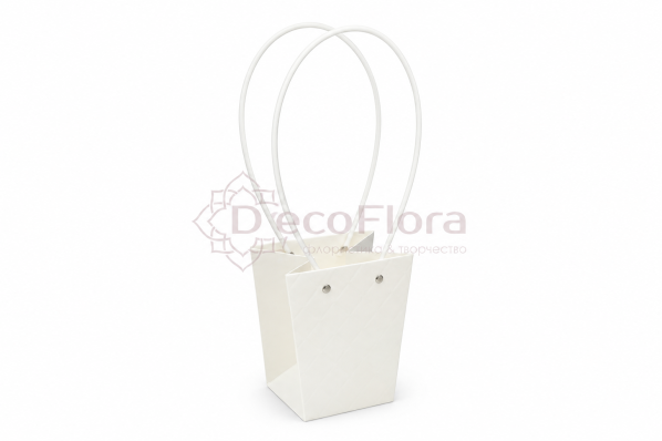 Пакет подарочный для цветов 13х9,5х15,5см ромб голография белый