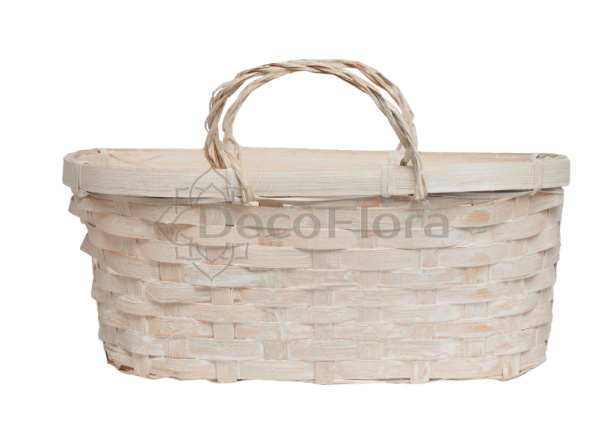 Корзина бамбуковая d26 h13 hh11 белая 
