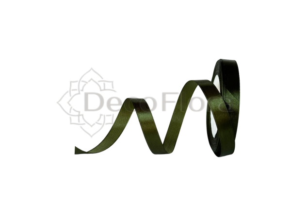 Лента атласная 1,2cm*25ярд - 113 - зелёная 