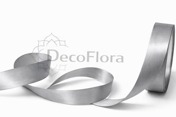 Лента атласная 2,5cm*25ярд - 180 - тёмно-серая