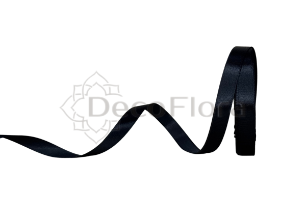Лента атласная 1,2cm*25ярд - 039 - чёрная 