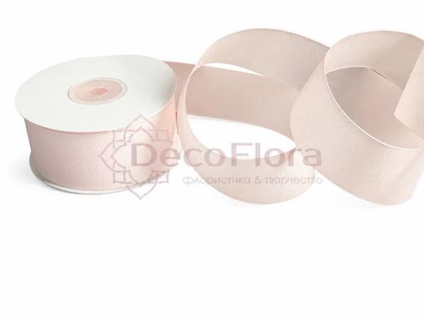 Лента репсовая 4cm*20y - 007 - персиковая