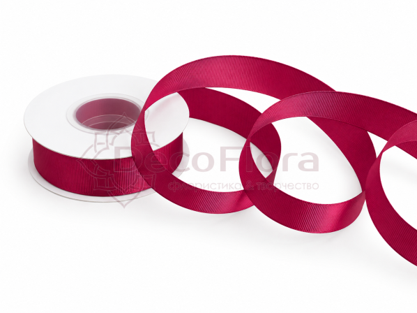 Лента репсовая 2,5cm*20y - 037 - бордо
