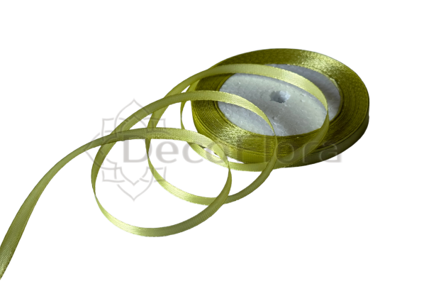 Лента атласная 0,6cm*25ярд - 100 - оливковая