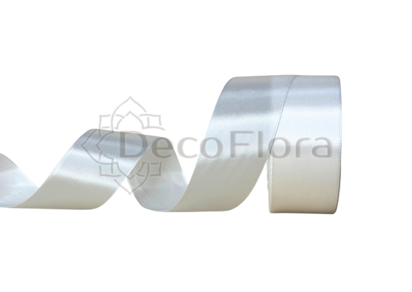 Лента атласная 4cm*25ярд - 042 - молочная 