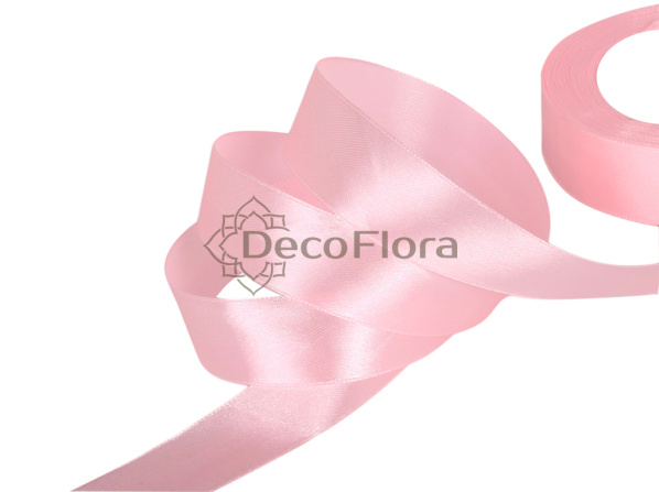 Лента атласная 4cm*20м - 046 - сливочно-розовый