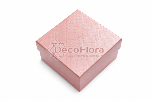 Коробка Ромбики подарочная 9*9*5,5см с подушкой розовая