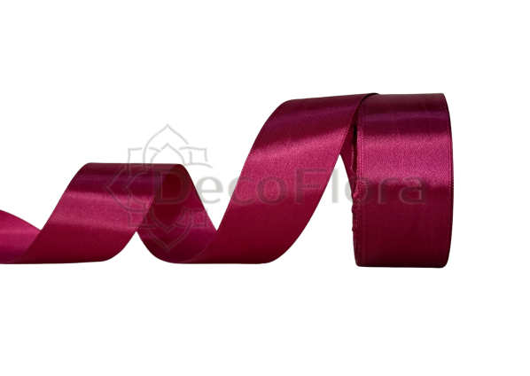 Лента атласная 4cm*25ярд - 166 - бордовая 