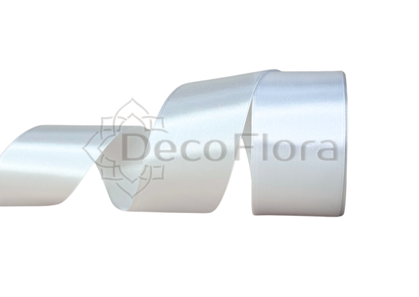 Лента атласная 5cm*25ярд - 001 - белая 