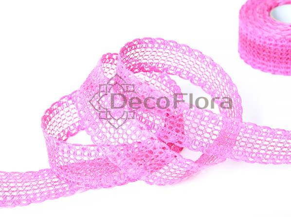 Лента 4см*10м малиновая