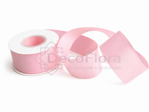 Лента репсовая 4cm*20y - 004 - розовая
