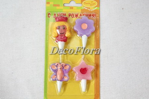 Свеча для торта Маленькая принцесса (4 штуки)