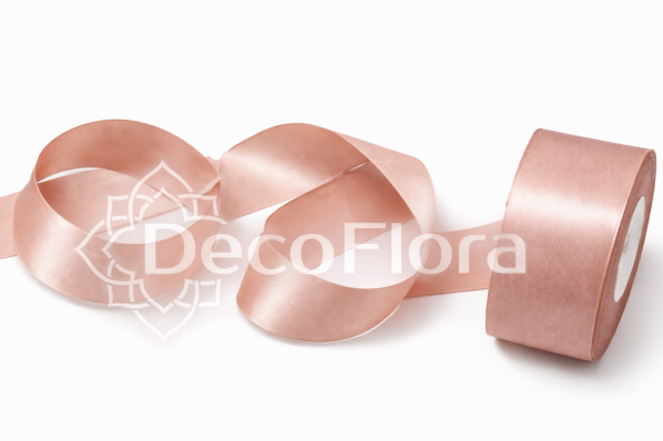 Лента атласная 4cm*25ярд - 146 - дымчато-розовая