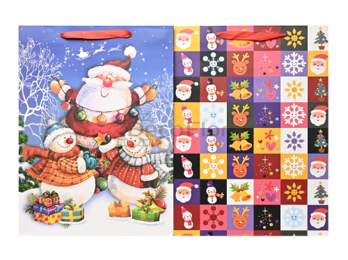 Пакет подарочный 31х42х12 см New year микс