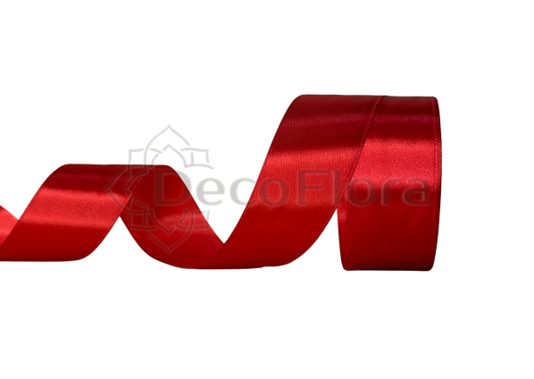 Лента атласная 4cm*25ярд - 026 - красная 