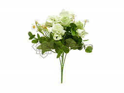 Букет гортензии, розы и ромашки 25см светло-зеленый