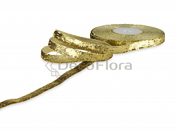 Лента бархатная металлизированная 1см*10y золотая 