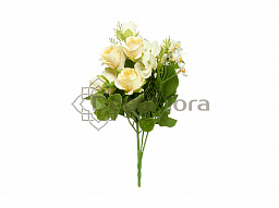 Букет гортензии, розы и ромашки 25см светло-желтый